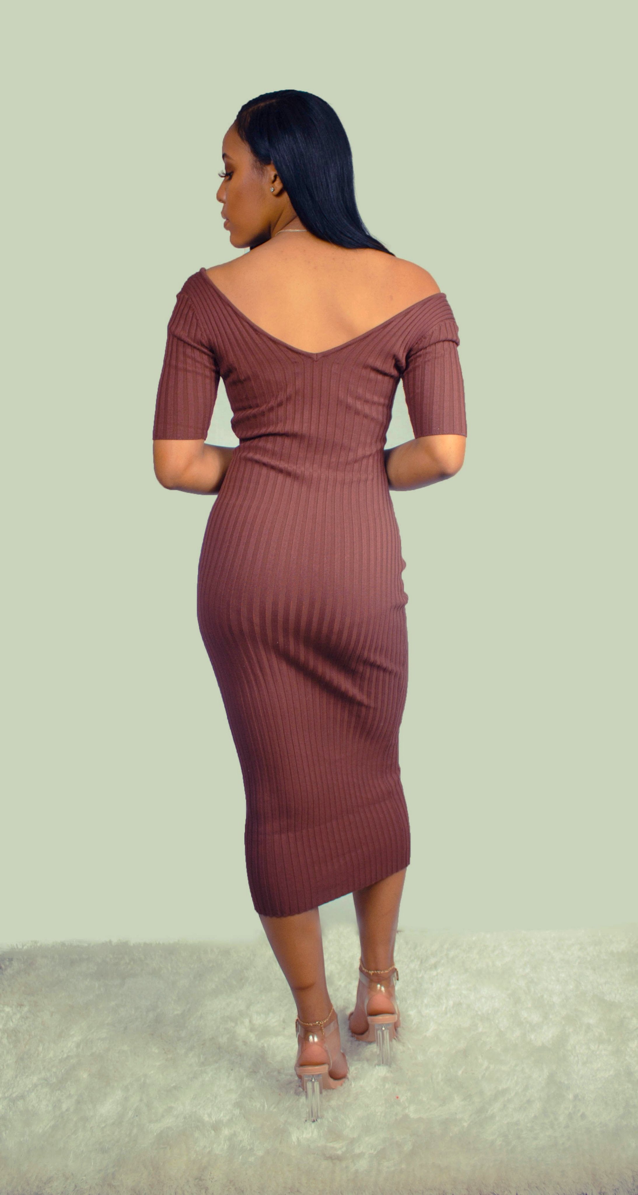 JAZZE | Knit Ribbed Dress