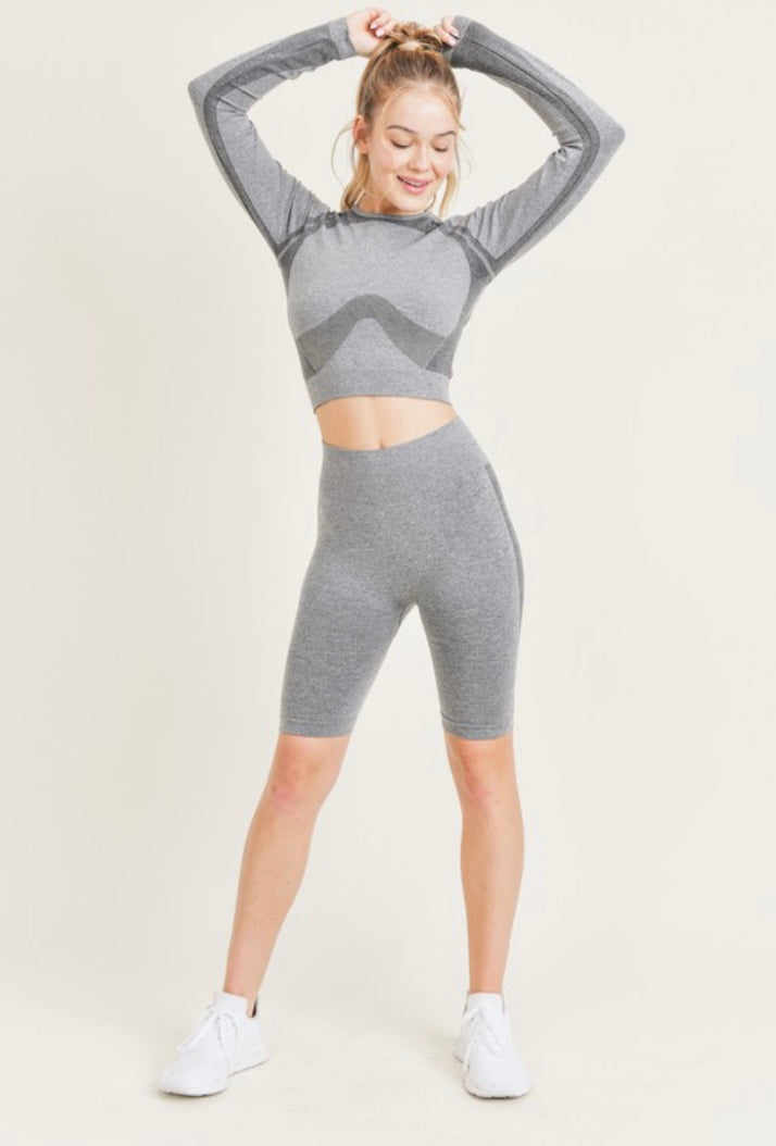 BODY ME | Biker Short Set (Grey)