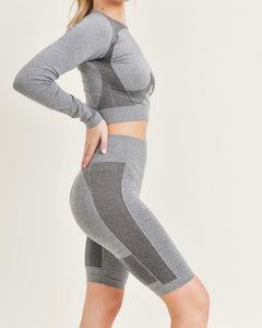 BODY ME | Biker Short Set (Grey)