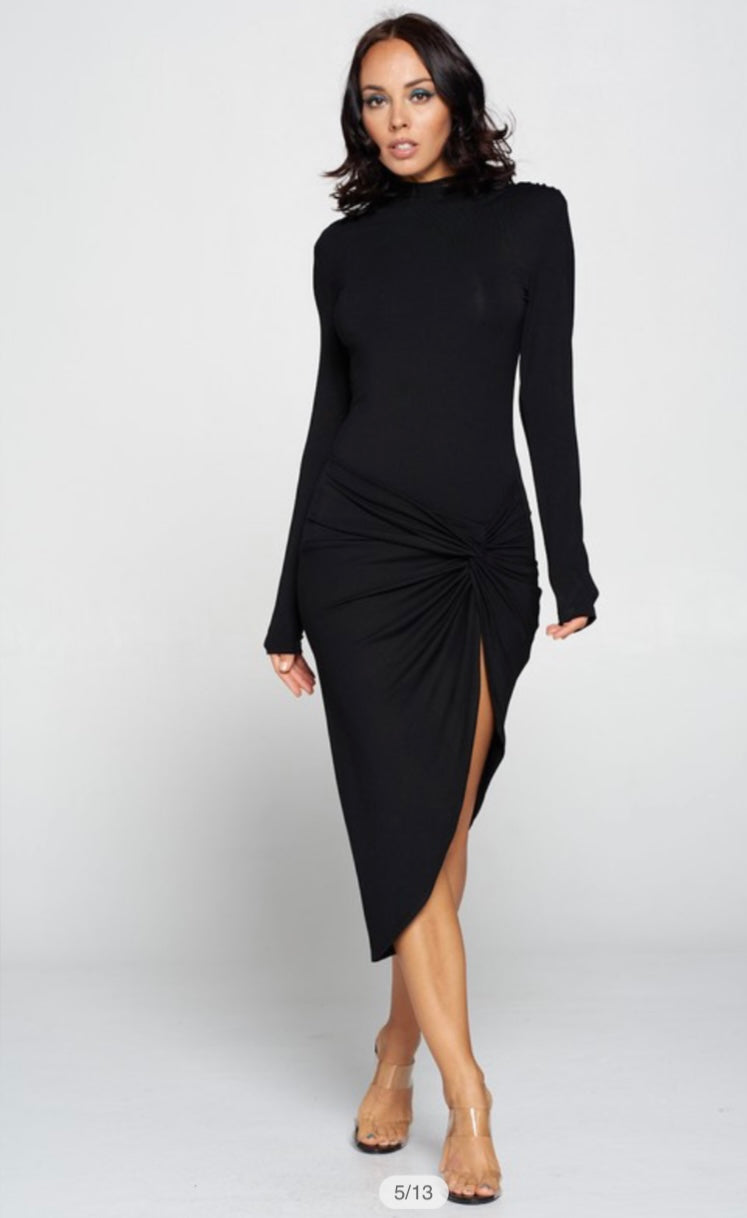 HILARY | Side-Ruched Dress