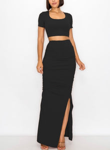 JASMINE | Ribbed Maxi Skirt Set