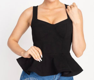 EVERYTHING NICE | Peplum Top (Black)