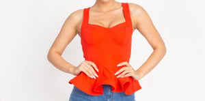 EVERYTHING NICE | Peplum Top (Orange)